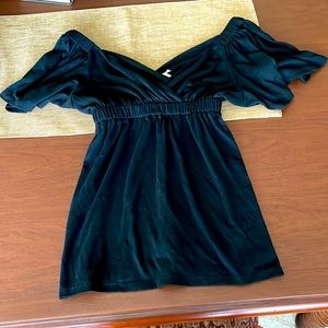 Black xhiliration babydoll blouse